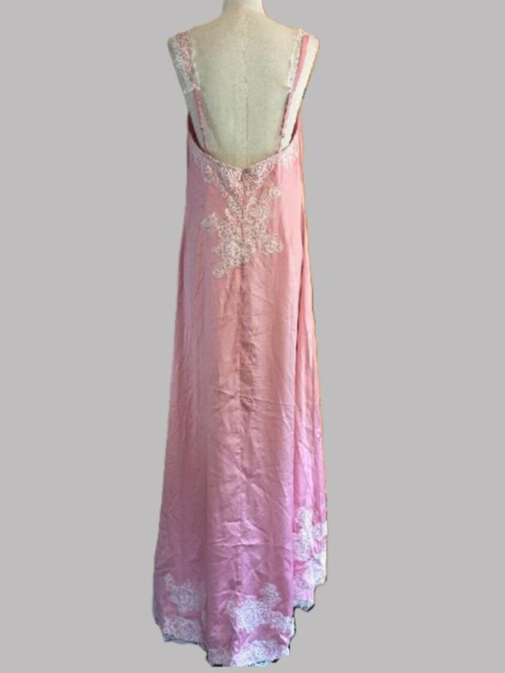 NEW $429 FOR LOVE AND LEMONS CLEMENCE PINK SATIN MAXI GOWN DRESS SIZE L - Picture 4 of 16